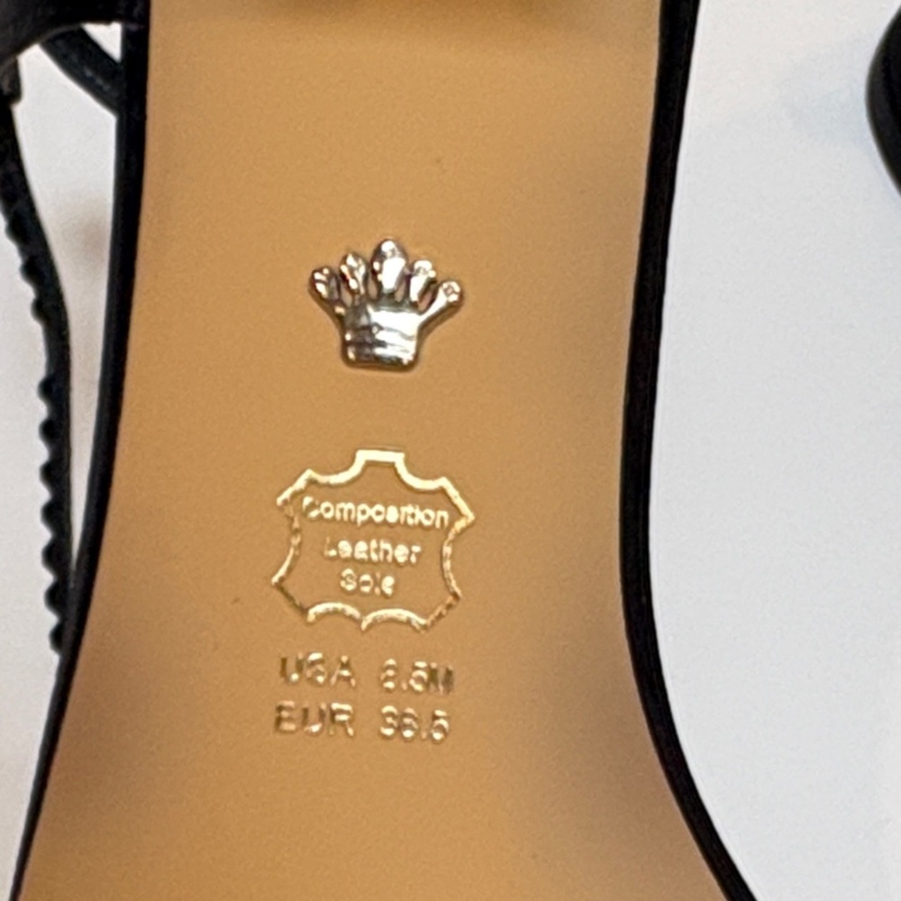 Nina Black Strappy Slingback Heels with Subtle Embellishment, Size 8.5 - Picture 9 of 10